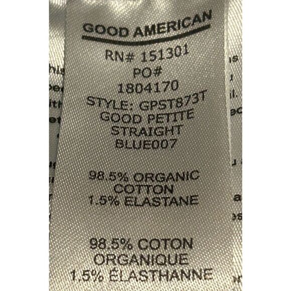 Good American Good Petite Straight Jeans High Rise Stretch Size 12/31 - Picture 4 of 7